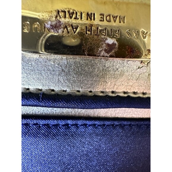 Saks Fifth Avenue Vintage Italy Black Satin Cocktail Purse With Jewel Clasp - Picture 7 of 11